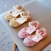 Mädchen Sprincess Schuhe Pailletten Perle Gold Rosa Sommer Kinder Sandalen Cover Toe 21-36 Kleinkind Mode Party Dance Kinder Flats