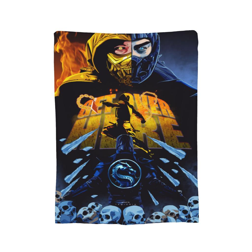 Scorpion VS Sub Zero Blanket Fleece Mortal Kombat MK11 Breathable Blankets for Sofa Outdoor Plush Thin Quilt