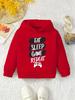 Children's Autumn/Winter Hooded Sweatshirt – Comfortable & Warm Athletic Top for Boys and Girls – Letter/Game Print