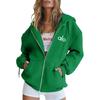 Damen Oversized Kapuzen-Reißverschluss-Sweatshirt Mit Grafikdruck Lockere Passform Langarm Freizeit-Sportbekleidung