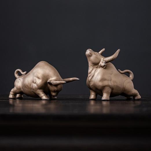 Keramisk Lycklig Ko Prydnad Maskot Hem Vardagsrumsprydnad Tolv Stjärntecken Oxens År Gåvor Tebord Tehusdjur