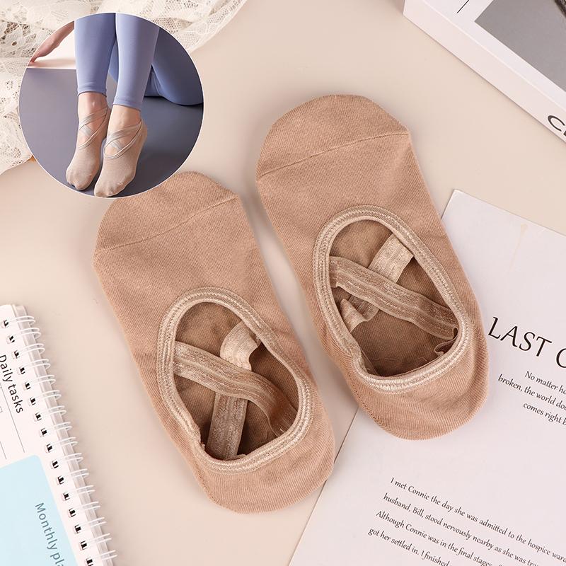 

1 пара бандажных носков для йоги для женщин, пилатеса, балета, танцев, нескользящие носки, спортивные носки, тапочки для тренировок в спортзале, носки для бега хаки