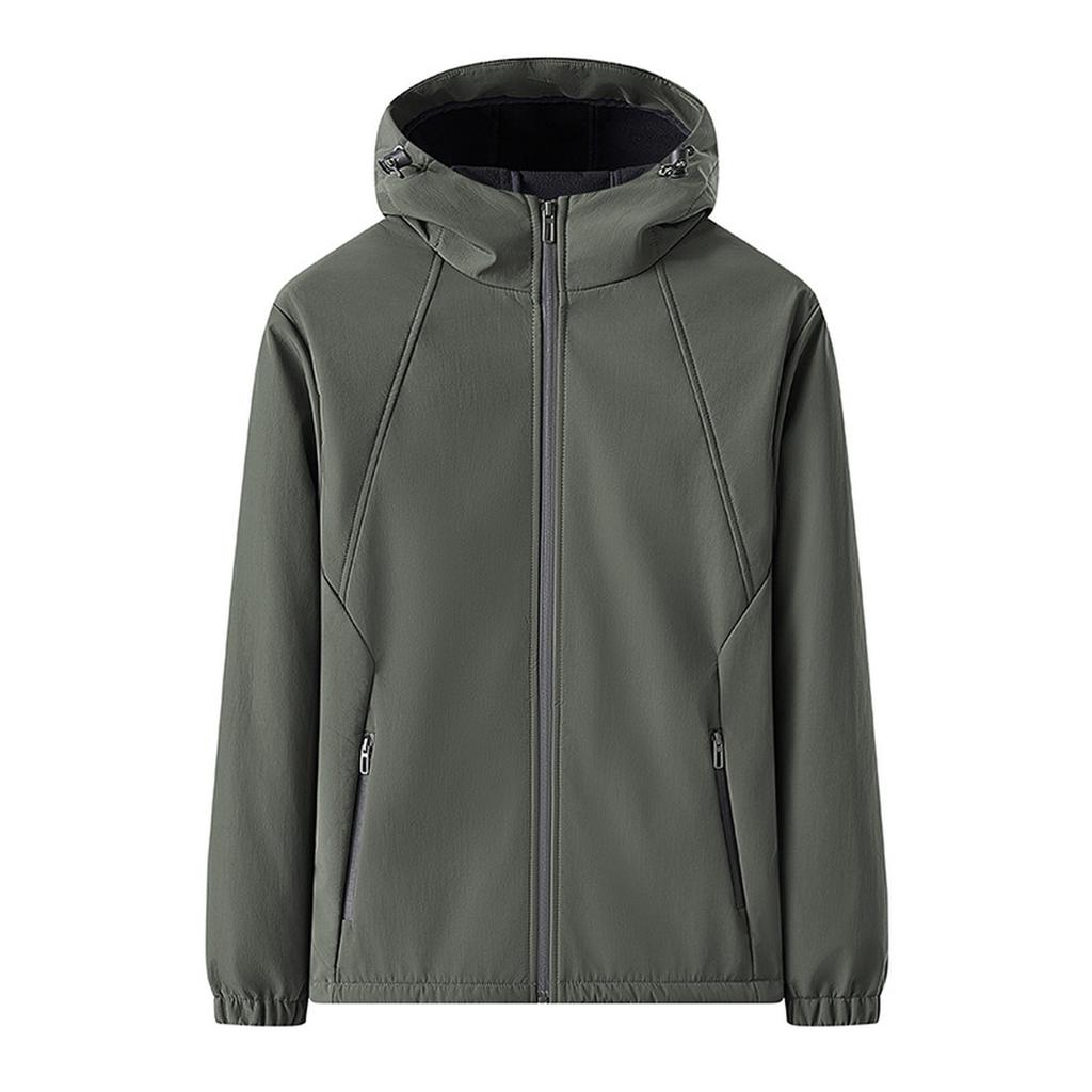 New Windproof, Fleece And Thickened Casual Down Jacket, Waterproof Loose Solid Color Hooded Jacket