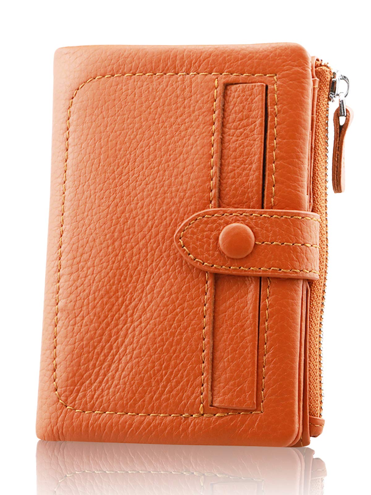 

[F.ZH] Women s Bifold Wallet, Short Wallet, Made of Genuine Cowhide Leather, 13 Card Slots, Coin Purse, Bill Compartment, Compact and Large Capacity,