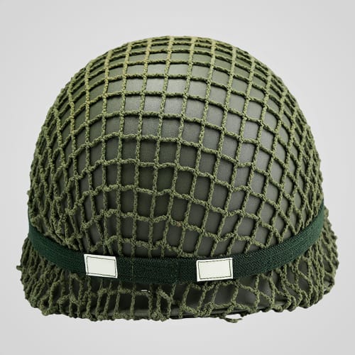 Heavy-duty US Military M-1 Steel Military Helmet, WWII Early Model, for Survival and Airsoft, Includes Band and Helmet Net, 3-Piece Set
