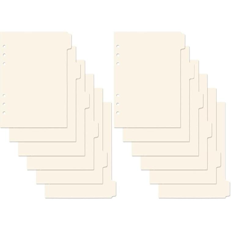 2 комплекта разделителей для бумаги формата А5, индексные карточки с 6 отверстиями для обложек блокнотов-планеров формата А5 (Бежевый - 2 шт.) A5 Beige - 2 Pack