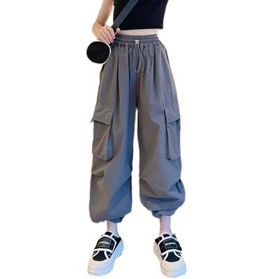 Children's Casual Plus Size Pants Spring Summer Multi-Pocket Sweat Pants