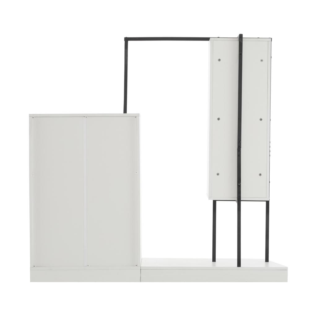 Drawer Cabinet, Wardrobe Set, White Wardrobe, Sideboard, Clothes Rail, Dimensions: B140/W40/H135, White