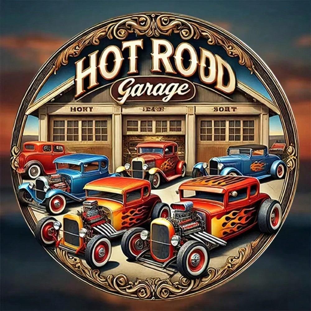 

Vintage Hot Rod Garage Tin Sign Iron Wall Art for Bar Room Home Decor 20x20