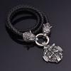 Explosive Men 'S Stainless Steel Viking Wolf Head Cross Warrior Odin Pendant Necklace Jewelry 