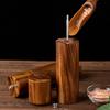 1/2Pcs Pepper Grinder Wooden Salt Pepper Grinding Set with Adjustable Coarseness Refillable Ceramic Core Manual Mill Kitchen Spice Grinder