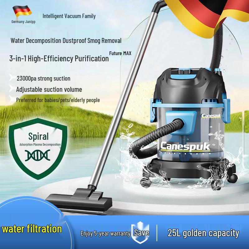 25L High-Power Wet/Dry Vacuum Cleaner with Blower for Indoor and Car Use