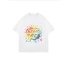 Vintage Oversized T-Shirt with Rainbow Splatter "ADHD AF" Graphic Print – Edgy Streetwear Style Top