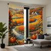2 Pieces of HD Gold Country Field View Decorative Curtain Yellow Digital Printed Curtain Home Decoration Style Decoration Living