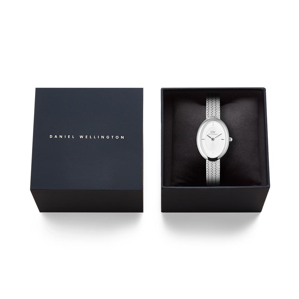 Danielwellingteon Juliette Braided Mesh Classic Round Silver Women'S Wristwatch