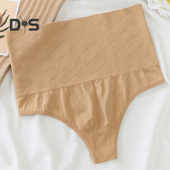 Sexy Women High Waist Tummy Control Thong Shapewear Solid Color Seamless Shaping Briefs Underwear Body Shaper Panties