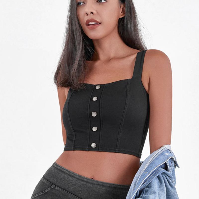 Spring and Summer Women's New High Elastic U-shaped with Chest Pad Suspenders Sports Leisure Fitness Yoga Vest