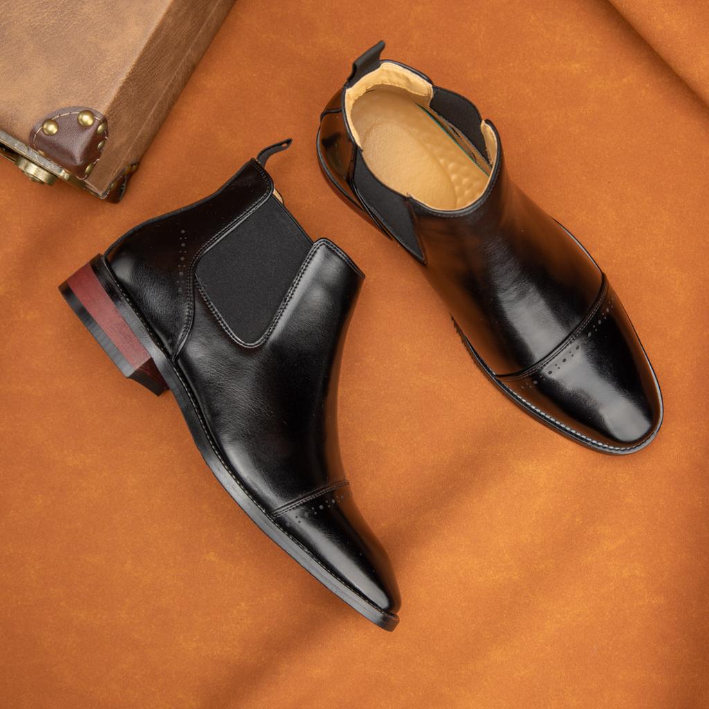 Pointed Toe Men Business Chelsea Boots Comfortable Casual Shoes Fashionable Man Ankle Boots Elegantes High Top Footwear Sneakers