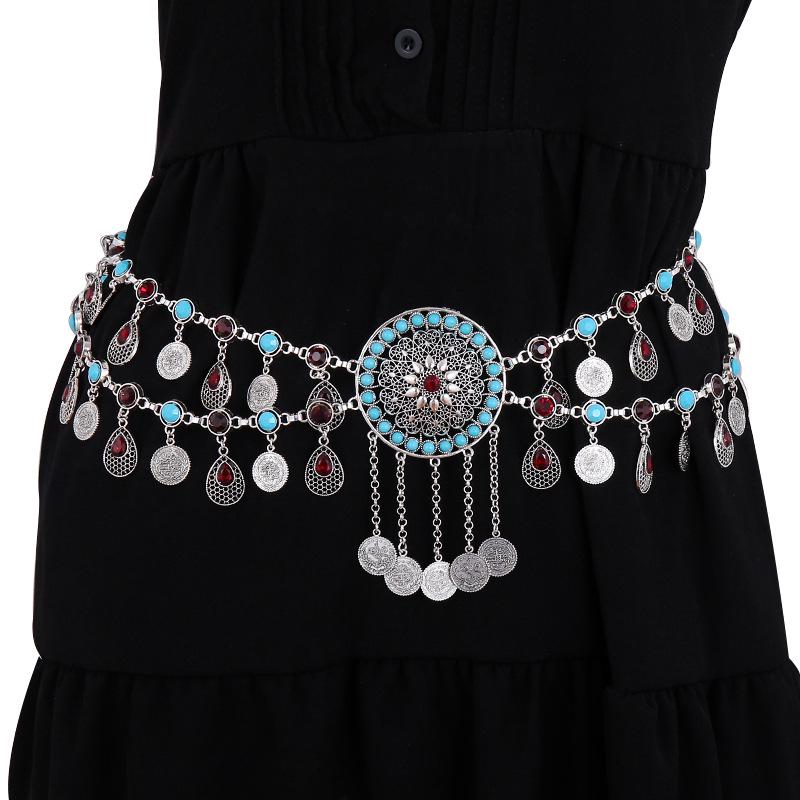Retro Bohemian Tassel Waist Chain & Headwear Necklace