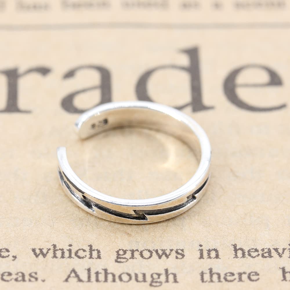 Orris Toe Ring, 925 Sterling Silver, Adjustable Size, Simple Design, for Men and Women