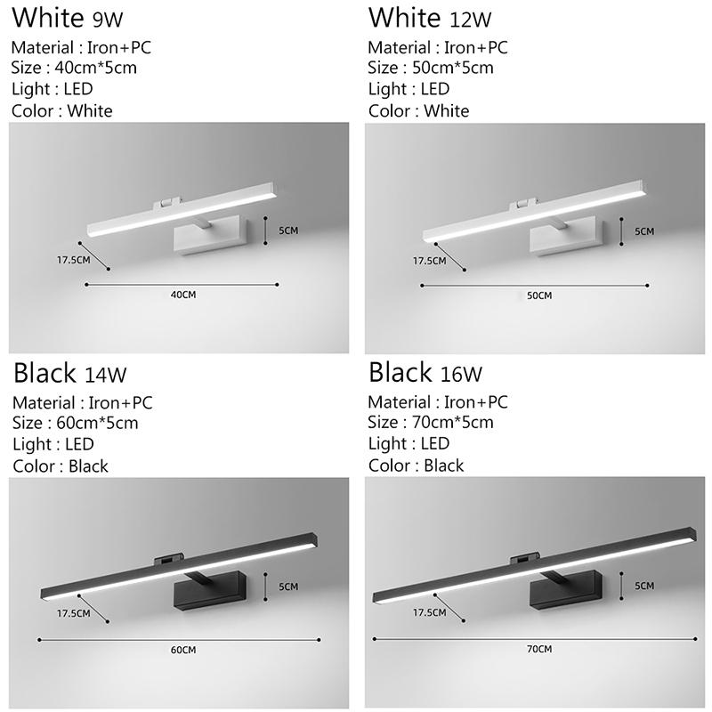 Mirror lamp led anti-fog bathroom bathroom mirror lamp wall lamp simple modern hotel mirror cabinet lamp mirror lamp Aluminum