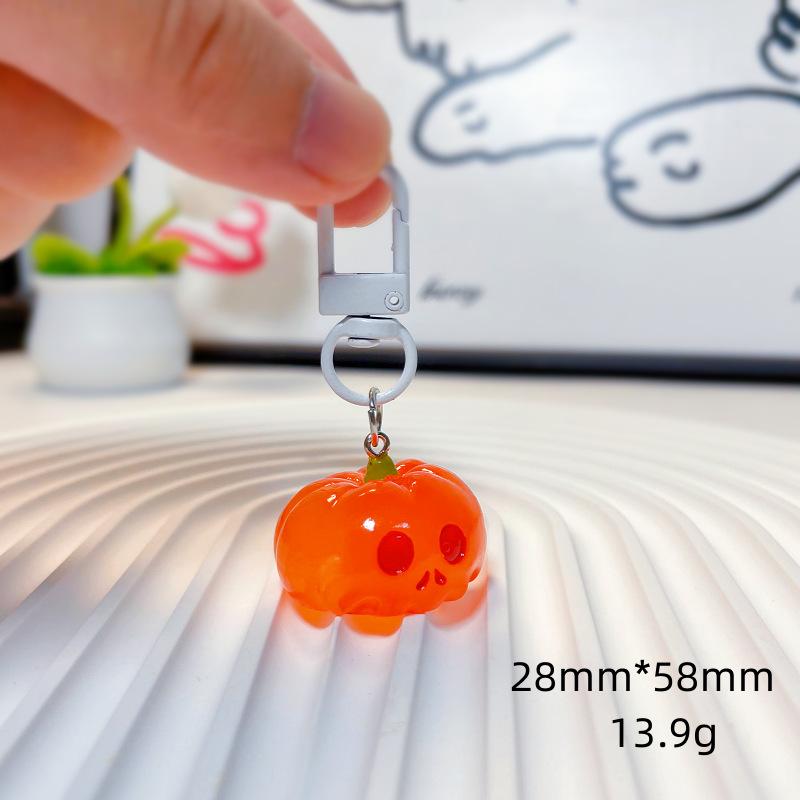 Halloween Luminous Ghost Keychain Halloween Decoration Party Accessories Mini Resin Ghost Pumpkin Keyring Backpack Pendant Gift