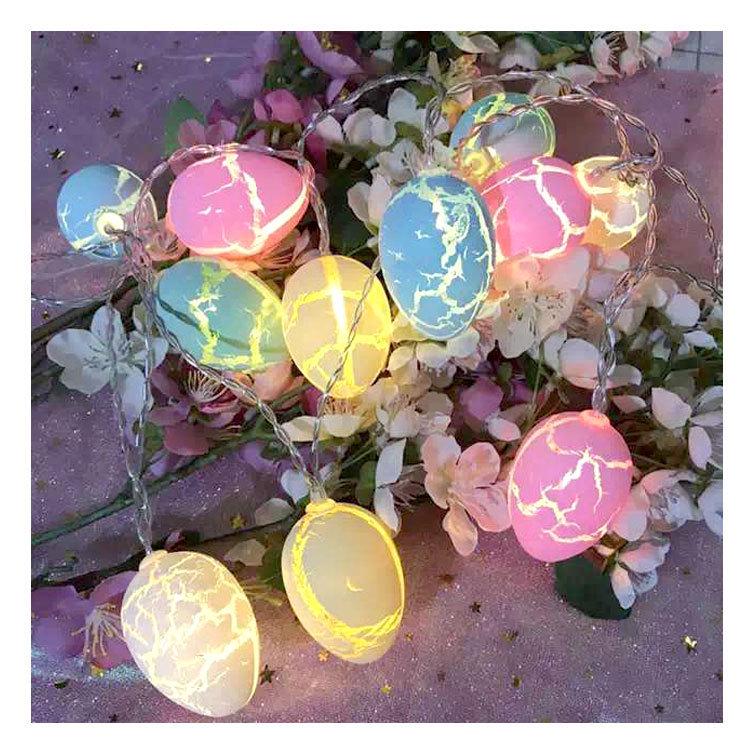 Cross-border LED Easter String Lights with Painted Eggs, Chickens & Rabbits - Indoor Decoration