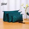 Travel Accessory Pouch Set 3Pcs/Set Makeup Bags Waterproof Faux Leather Cosmetic Bag Portable Geometric Toiletry Bags for Skincare Brushes