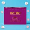 Twin Wire Binding 2026-2027 Desk Calendar Standing Flip Design Monthly Planner  Home Office