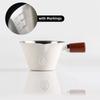 V-shaped Spout Coffee Espresso Cup Wooden Handle Coffee Extract Cup Coffee Measuring Cup  Home