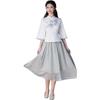 Wiosna/Lato 2025 Retro Chiński Styl Haftowana Bawełna Len Garnitur Tang Qipao Top