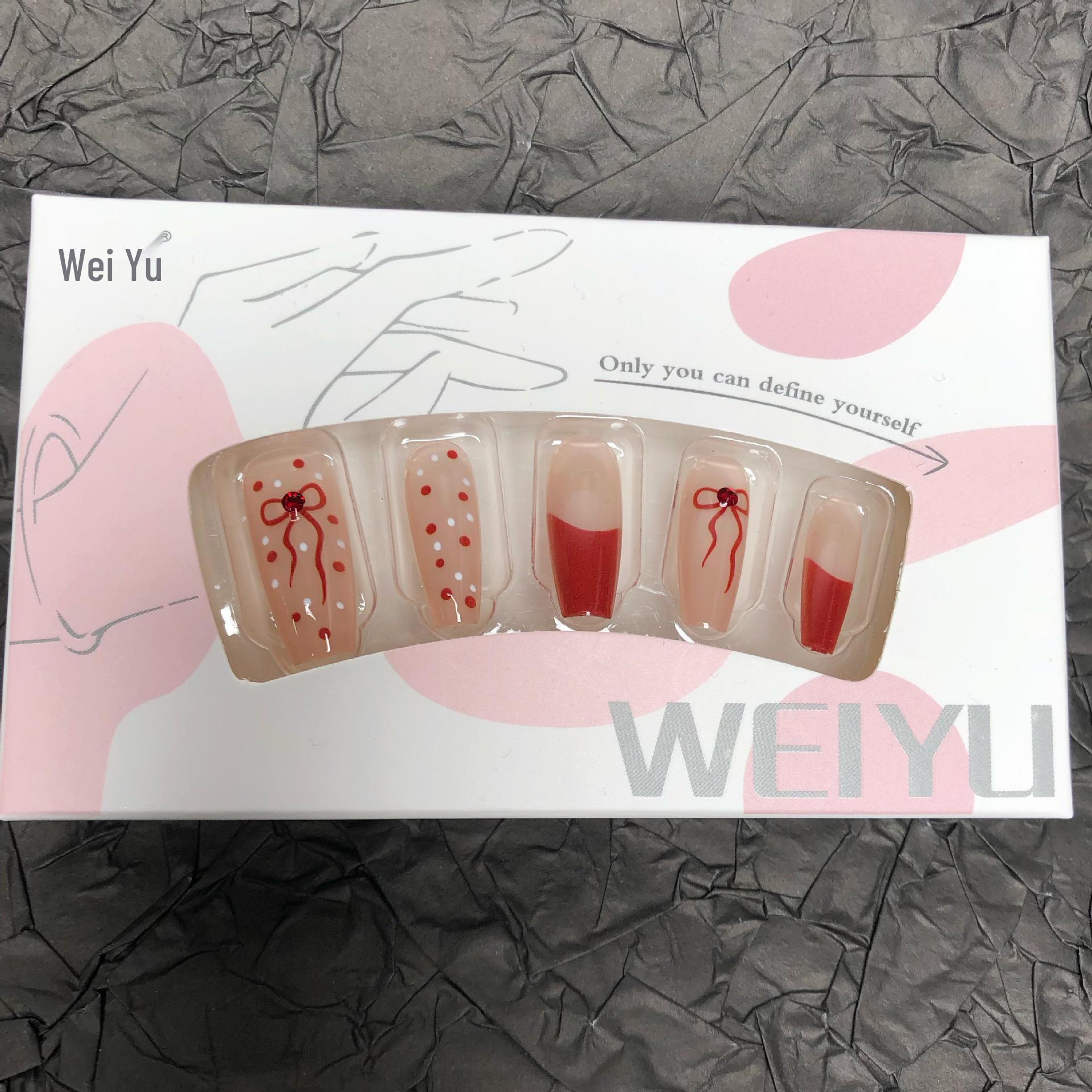 

Корейские носимые красные бантики французский кошачий глаз наклейки для ногтей