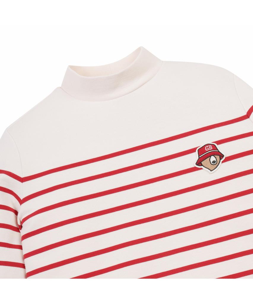 Goldeunbeeo (W) Mock-Neck Striped T-Shirt G5Tam26161Bex