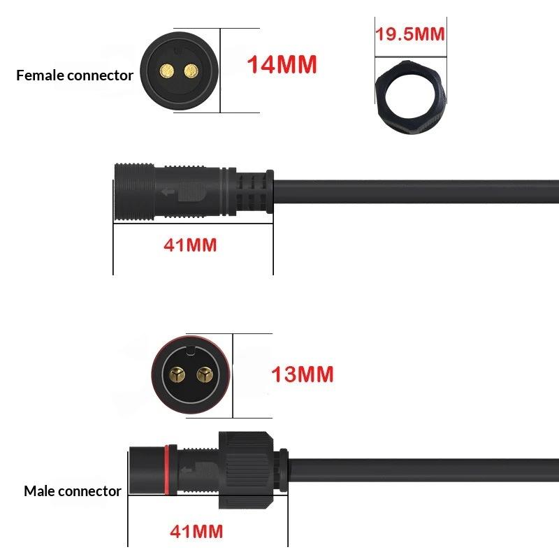 1Pcs 2 Pin Male To Female Connector Floodlight Universal Cable 1-10 Meter Extension Cable For Solar Spotlight Waterproof Cable