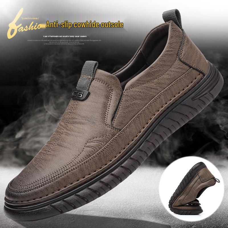Men's Soft Leather Non-Slip Casual Business Shoes