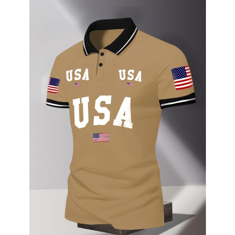 The New Men's Short-sleeved POLO Shirt for Summer 2026 Features a Casual Fashionable and Comfortable 3D Letter Pattern Print
