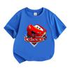 Kids Boys Girls 100% Cotton Crew Neck Short Sleeve T-Shirt, Funny Cute Red Racing Car Cartoon Print Casual Breathable Summer Tee Children Daily Wear