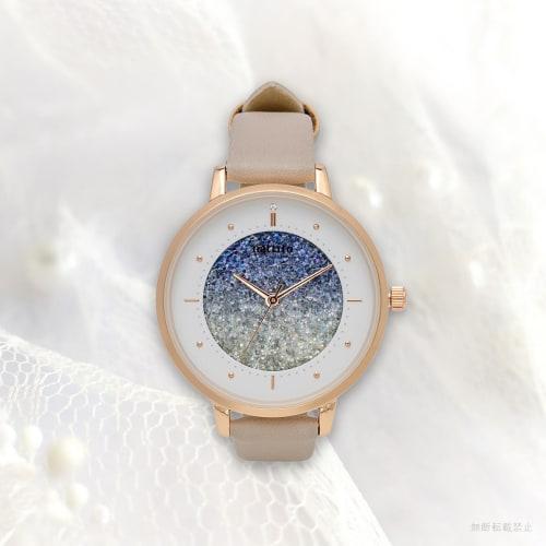 Fieldwork Women's Analog Watch with Leather Strap and Glitter Dial, Gray, Shannon ST284-4