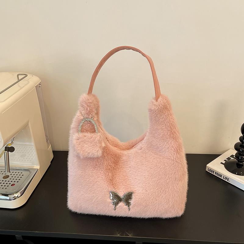 Large Capacity Plush Bag, New Women's Bag, Lazy Premium Plush Shoulder Bag, Commuter Tote Bag.