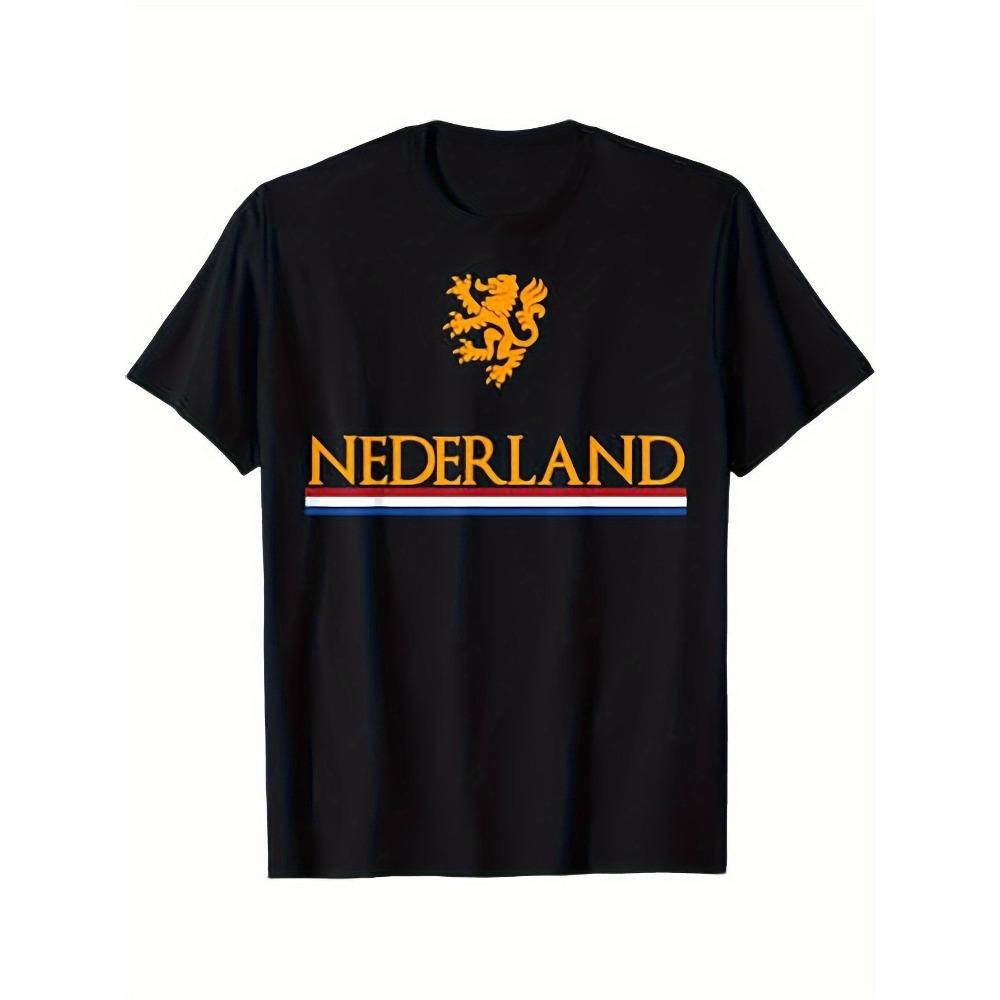 

Pure cotton retro fun T-shirt golden lion pattern humorous design loose short-sleeved casual top S