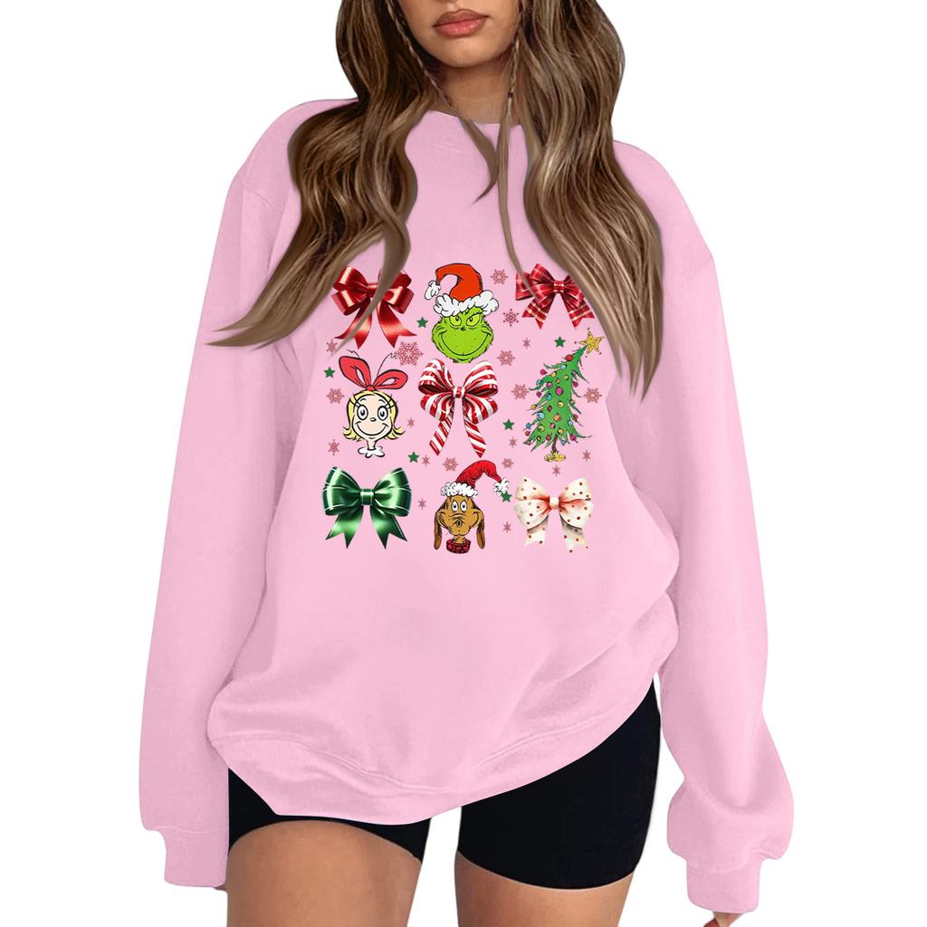 Crewneck Sweatshirt For Women Fall Graphic Sweatshirts Vacation Long Sleeve Drop Shoulder Pullover