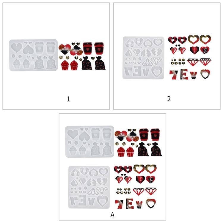 Versatile Silicone Mold Valentine’s Day Earrings Mould Handmade Jewellery Molds