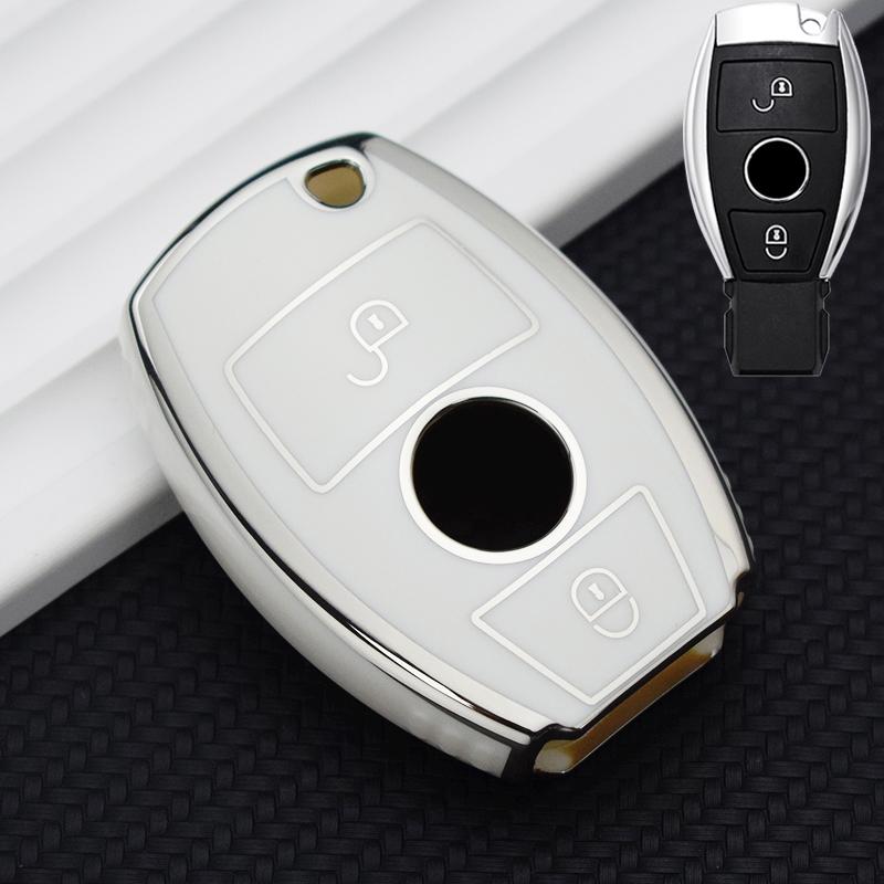 Cu 2 butoane TPU Husa pentru chei de masina Protector Shell Fob pentru Mercedes Benz ABCER Class GLS GLA GLK GLC CLS CLA AMG W204 W205 W212 W463 W176 Accesorii