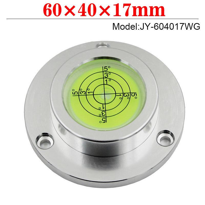 HACCURY Round Metal Spirit Level with Base Mounting Holes