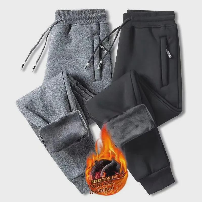 

2024 Men s Warm Slim-Fit Plus Velvet Sweatpants: Autumn/Winter Thickened Casual Sportswear 5XL [88-95 kg]