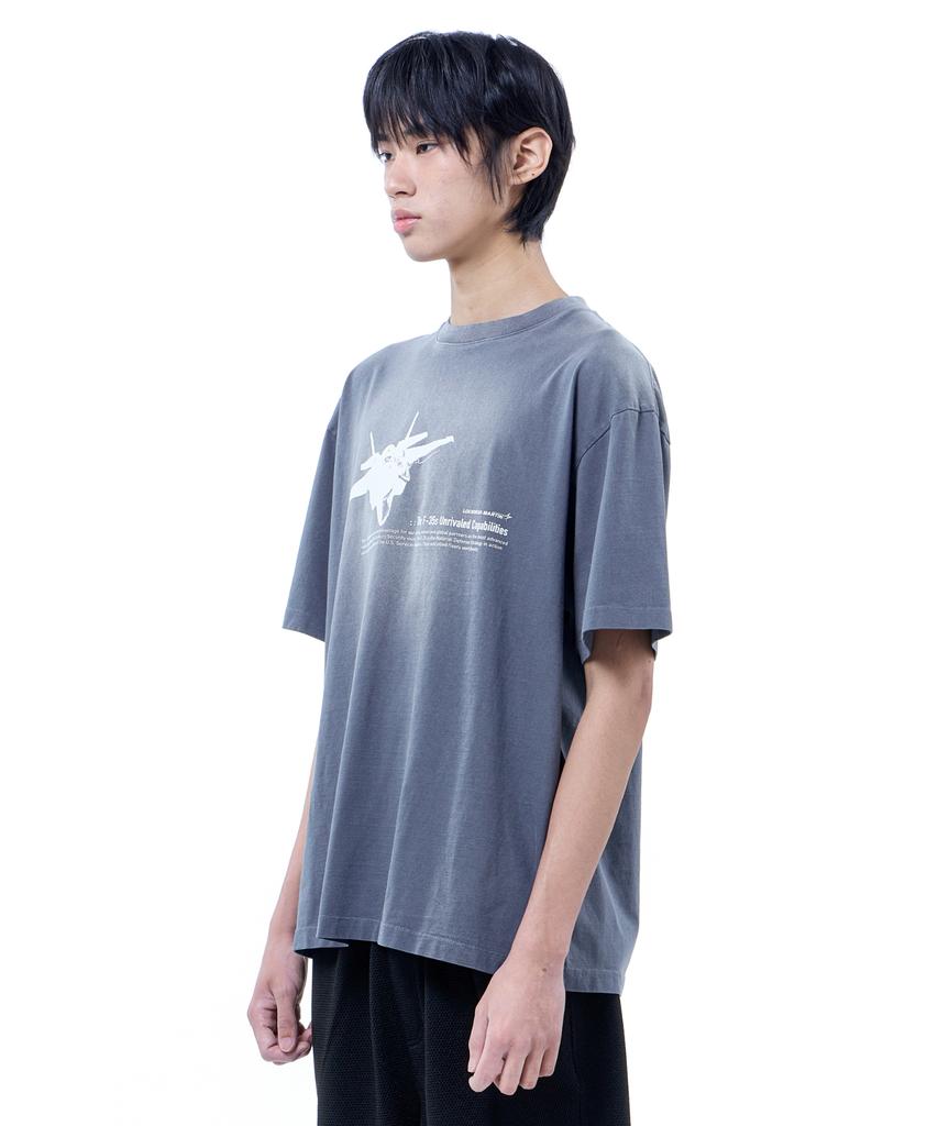 Loghideumatin F35 Garment Dyed Brush T-Shirt (Blue)
