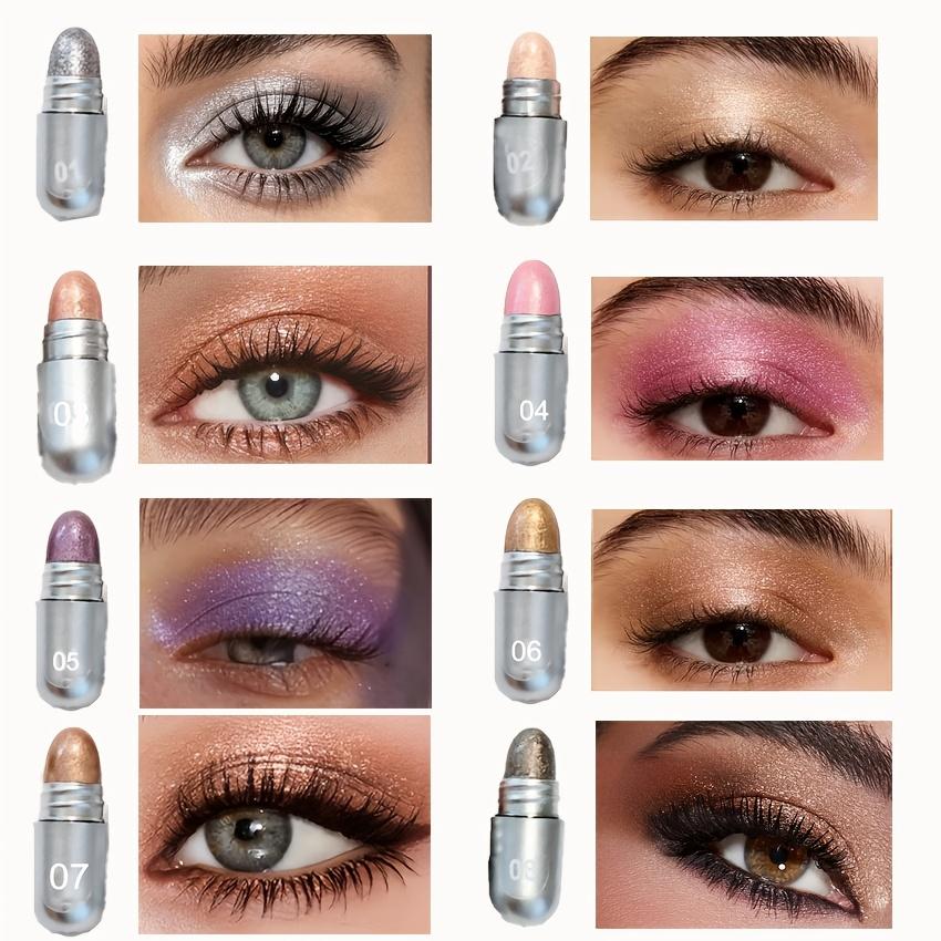 8pcs Mini Capsule Eyeshadow, Bagged Eyeshadow, Matte Shimmer Eyeshadow, Pearlescent, Fine Glitter, Long Lasting Waterproof Sweat Proof