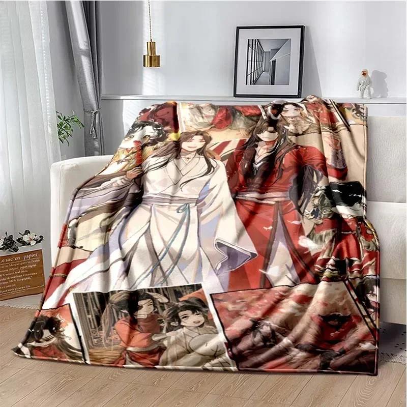 Tian Guan Ci Fu Anime Flannel Soft Blanket Heaven Official's Blessing Plush Warm Blanket Bedroom Sofa Blankets for Beds Gift