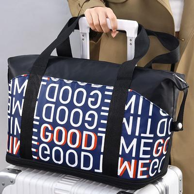 Large Capacity Travel Bag Letter Gym Bag Handheld Waterproof Luggage Bag Travel To Be Born Bag Storage Luggage Bag