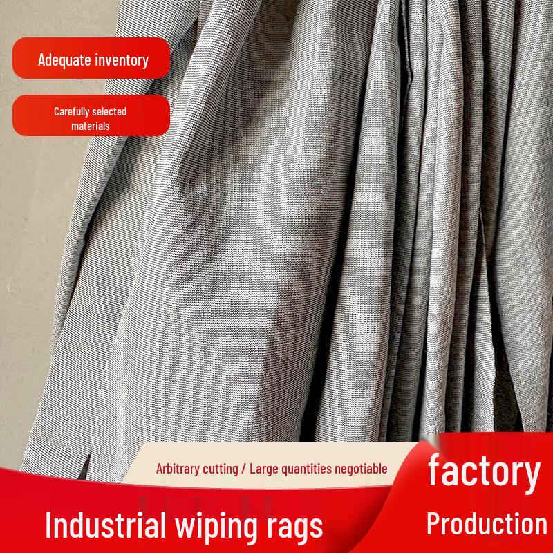 Black Pure Cotton Lint-Free Industrial Cleaning Cloth – Absorbs Oil & Water, Large Size